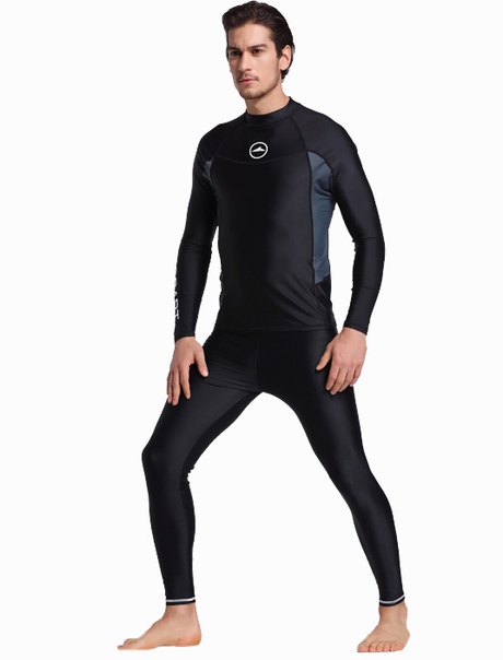 Черный гидрокостюм мужской для плавания фото
