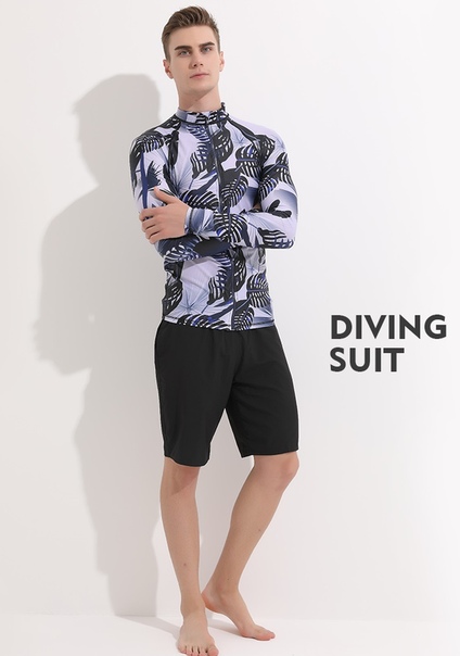 Мужской костюм для серфинга кофта с молниям + шорты фото
