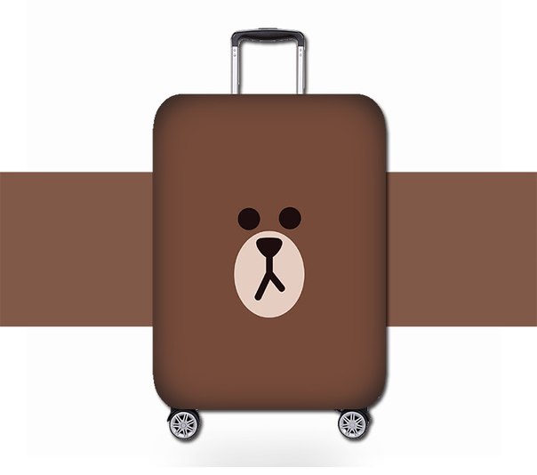 Защитный чехол на чемодан с коричневым медведем фото