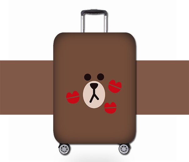 Чехол для чемодана с медведем и поцелуями