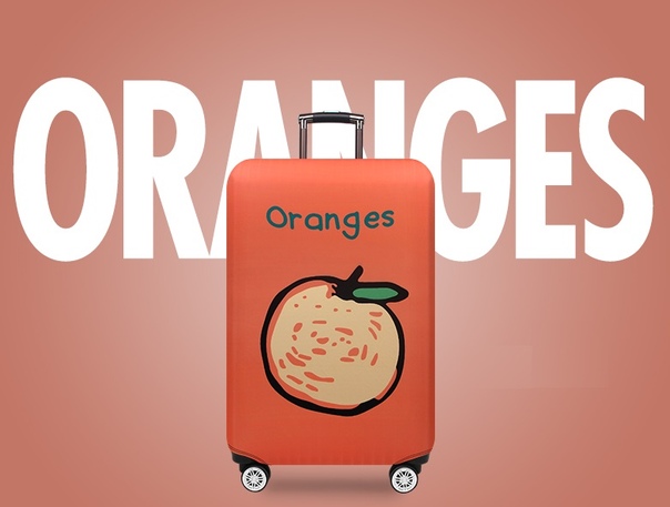 Чехол защитный на чемодан с апельсином фото