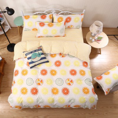 Яркий набор постельного белья с апельсинками фото