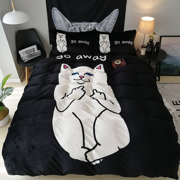 Комплект постельного белья с котом Ripndip фото