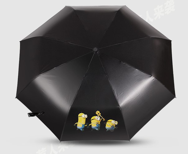 Черный зонтик с Миньонами фото