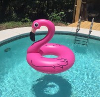 Большой надувной круг розовый фламинго фото