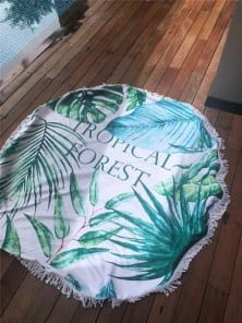 Красивое пляжное полотенце - покрывало тропический лес