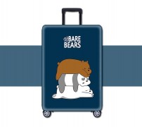 Чехол на чемодан синий с лежащими медведями