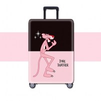 Черно розовый чехол на чемодан Pink Panther