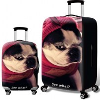 Чехол на чемодан с 3D рисунком собаки