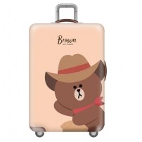 Чехол на чемодан с бурым медведем в шляпе