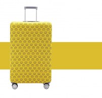 Желтый чехол на чемодан со смайликами