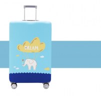 Голубой чехол на чемодан со слоником
