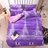 Набор фиолетового постельного белья I love Paris