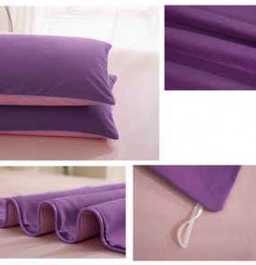 Спальное фиолетовое однотонное постельное белье фото