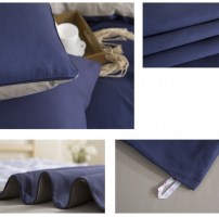 Оригинальный сине серый постельный набор белья фото