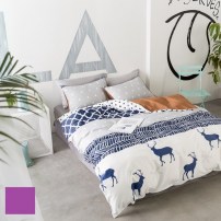 Белый постельный комплект с оленями и вышивкой фото