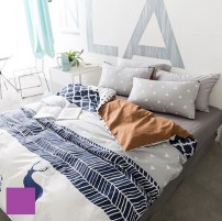 Белый постельный комплект с оленями и вышивкой фото