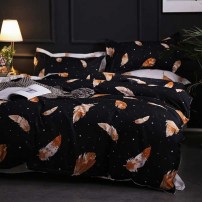 Двухцветный постельный набор с крупными перьями фото