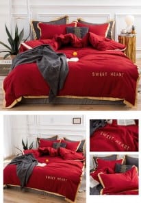 Комплект красного постельного белья двухцветный Sweet Heart