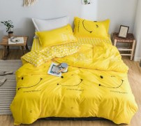 Желтый комплект спальный с улыбающимся смайлом