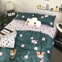 Милый зеленый спальный комплект фото