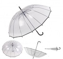 Прозрачный зонт с черным ободком фото