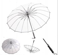 Прозрачный зонт с черным ободком фото