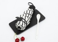 Черно-белый полосатый сонт против дождя фото