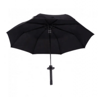 Большой и легкий черный зонт катана